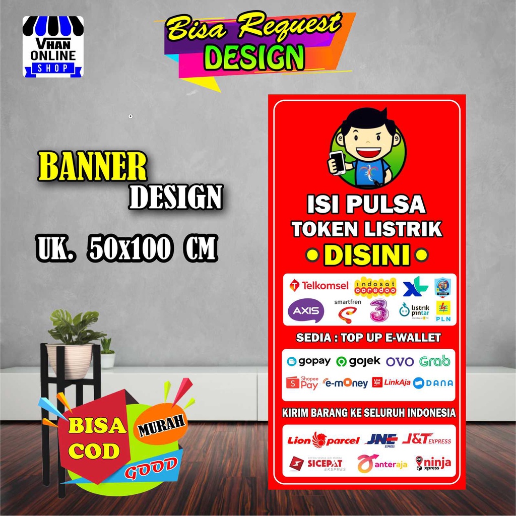 Jual Spanduk Banner Konter HP Dan Pos, Jasa Kirim Barang, Keren Murah ...