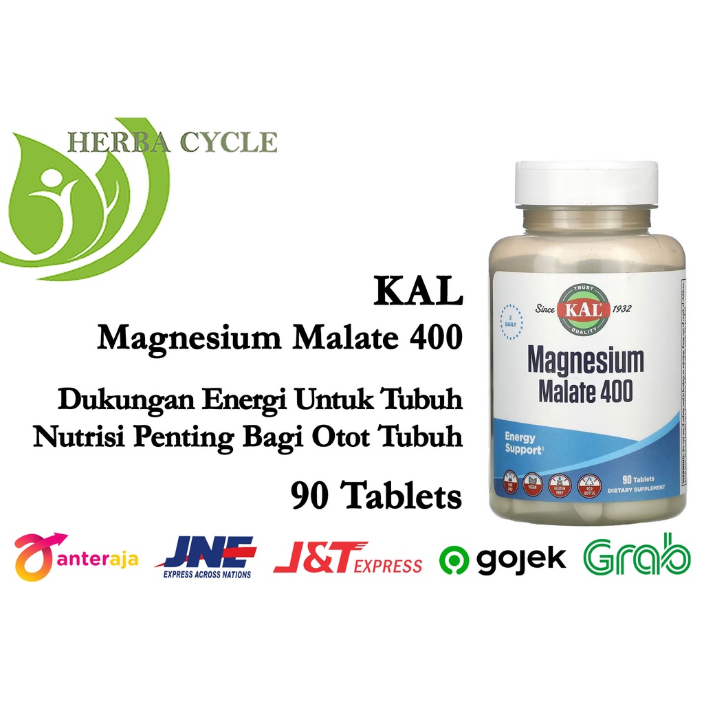 Jual KAL Magnesium Malate 400 90 Tablet Vit Magnesium Ori USA | Shopee ...