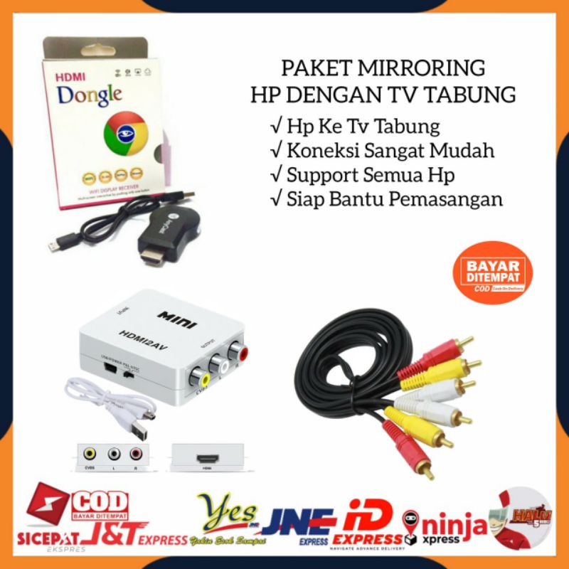 Jual Cod Paket Lengkap Anycast Dongle Hp Ke Tv Tabung Anycash Dongel Wifi Miracast Screen