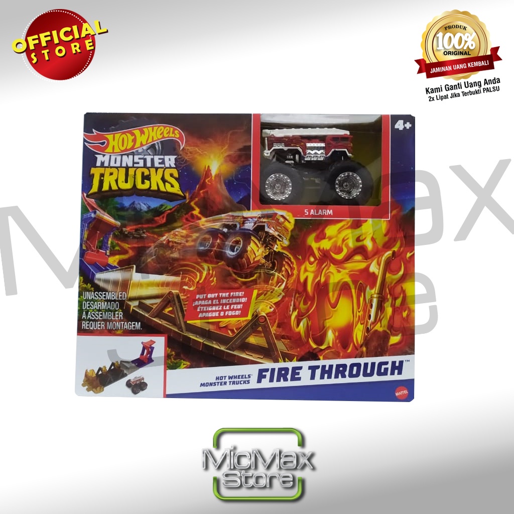 Jual Hot Wheels Hotwheels Monster Trucks Fire Through Playset GYL09