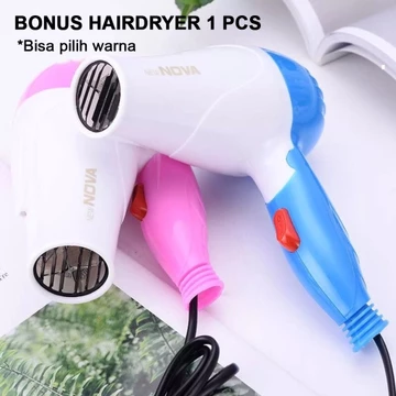 KEMEI Catok Pelurus Rambut BONUS Hairdryer Catok 2 Fungsi Lurus Dan Keriting Curly Zillo