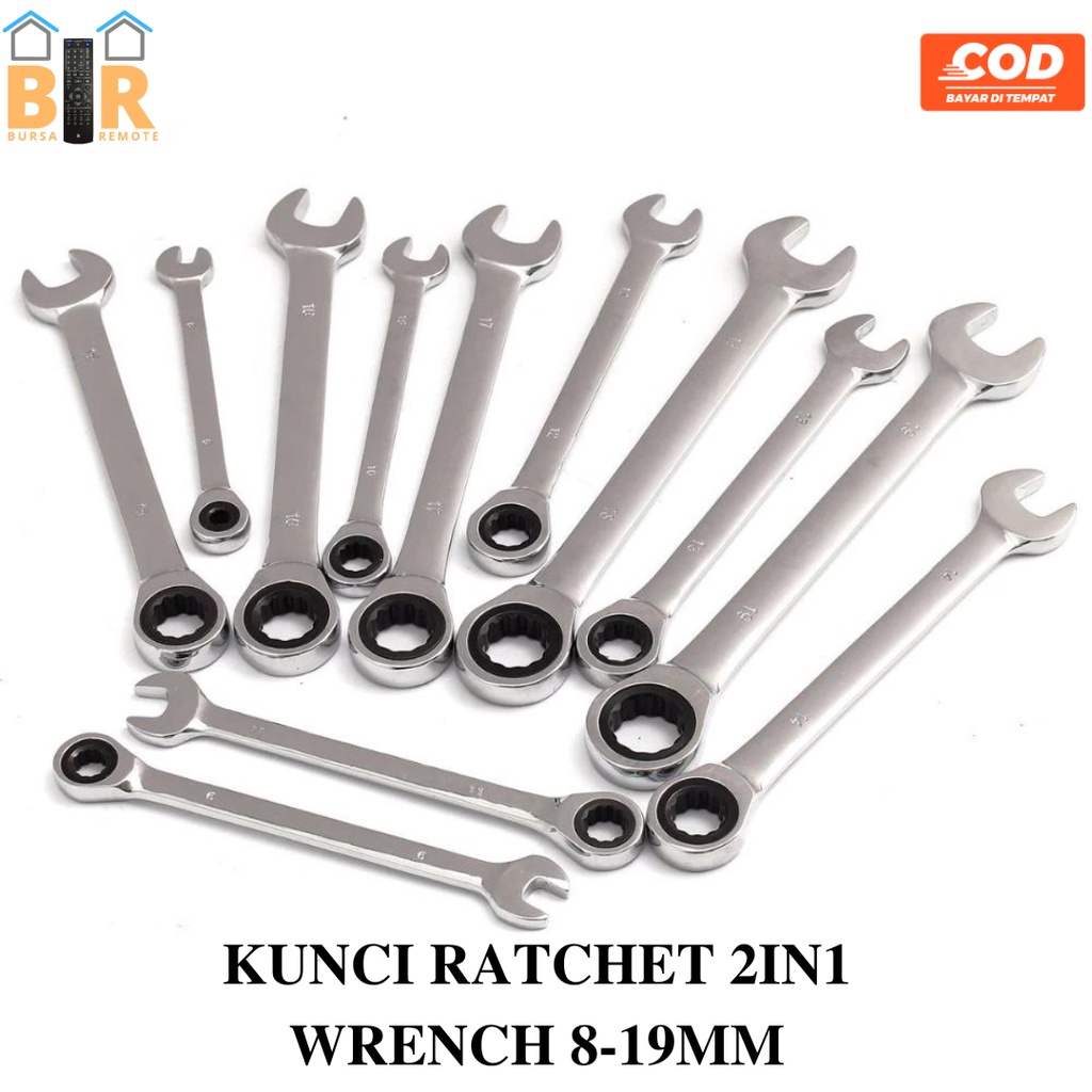 Jual Kunci Ring Pas Ratchet In Bolak Balik Double Open End Wrench