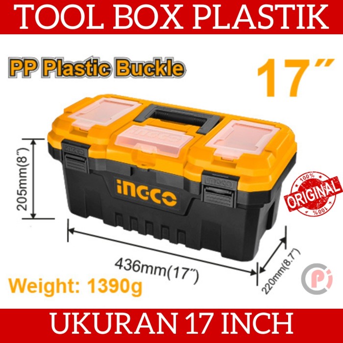 Jual INGCO PBX1701 Tools Box 17 Inch Kotak Perkakas Kerja Up To 15KG ...