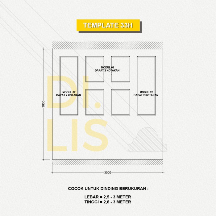 Jual Wall Sticker Dilis Profil Lis Wallmoulding / Lebar Dinding 2.5 - 3 ...