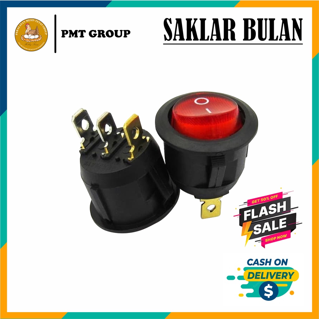 Jual Saklar Bulan 3 Kaki ON OFF AC dan DC | Shopee Indonesia