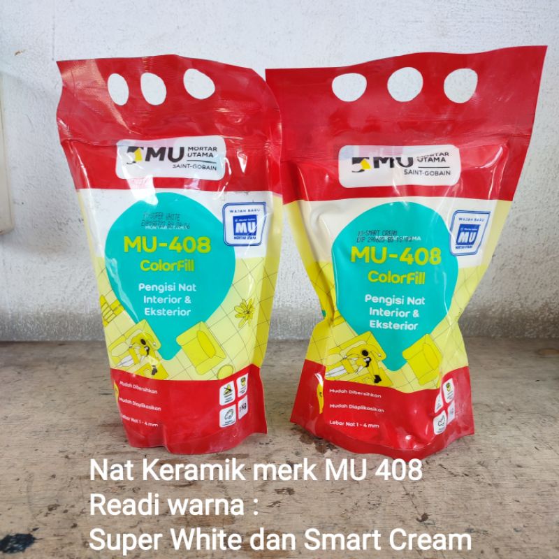 Jual Nat Keramik Ubin Lantai MU 408 Super White Smart Cream Muda 1kg ...