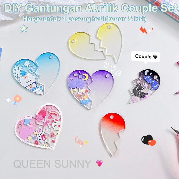 Jual Bahan Gantungan Kunci Akrilik BARU COUPLE SET