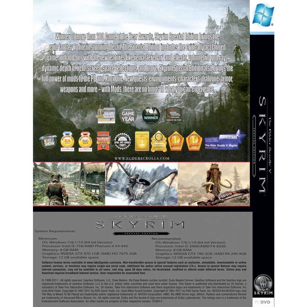 Jual KASET DVD GAME PC: SKYRIM THE ELDER SCROLLS V SPECIAL EDITION ...