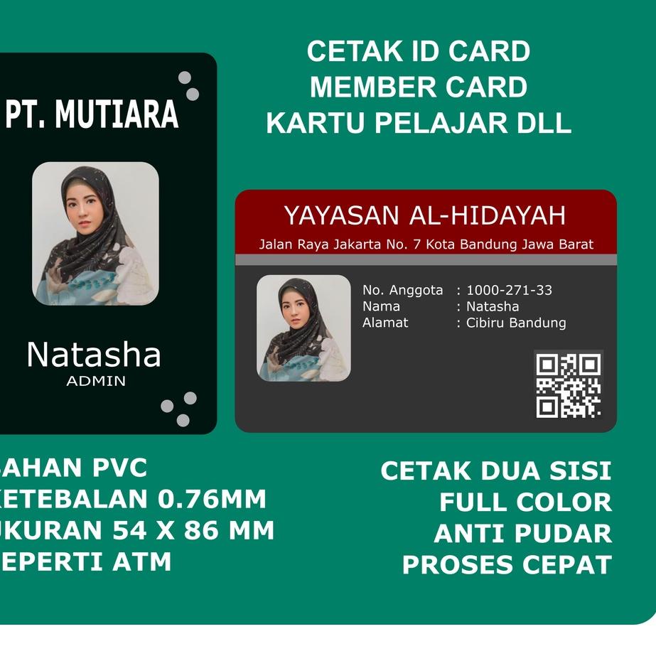 Jual FZA127 Cetak ID Card PVC Premium Kartu Member Kartu Anggota ...