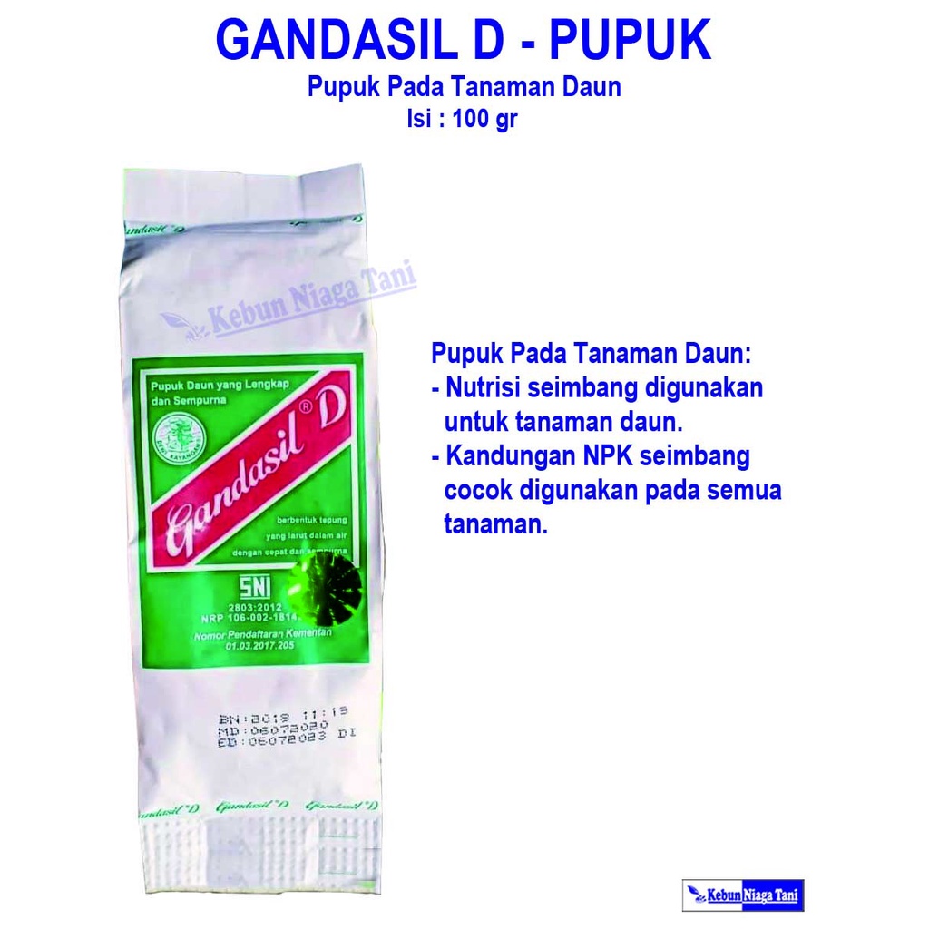 Jual Pupuk GANDASIL D 100 Gr - Pupuk Daun | Shopee Indonesia