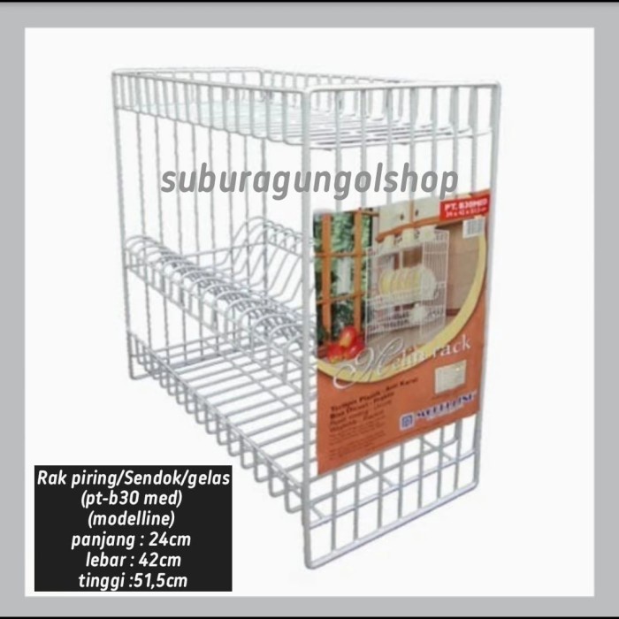 Jual Rak Rak Piring 3 Susun Modelline Modeline ( Ptb 30 Med ) | Shopee ...