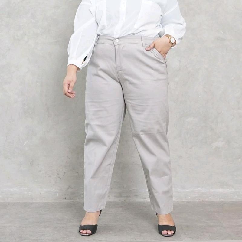 Jual Celana Baggy Pants Wanita Jumbo American Drill Import Grade A Celana Kantor Formal 3217