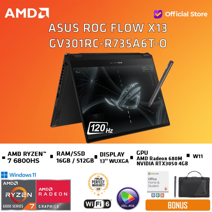 Jual Asus Rog Flow X13 Gv301rc Ryzen 7 6800hs 16gb 512ssd Rtx3050 4gb W11 Shopee Indonesia 9454