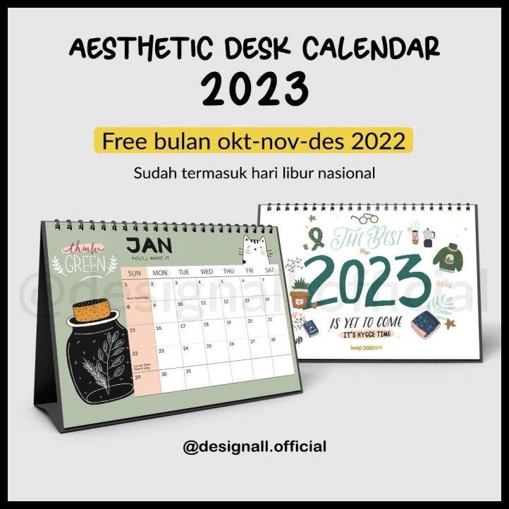 Jual Designall Kalender Meja Kalender Duduk Aesthetic Tahun 2022 2023 Shopee Indonesia 