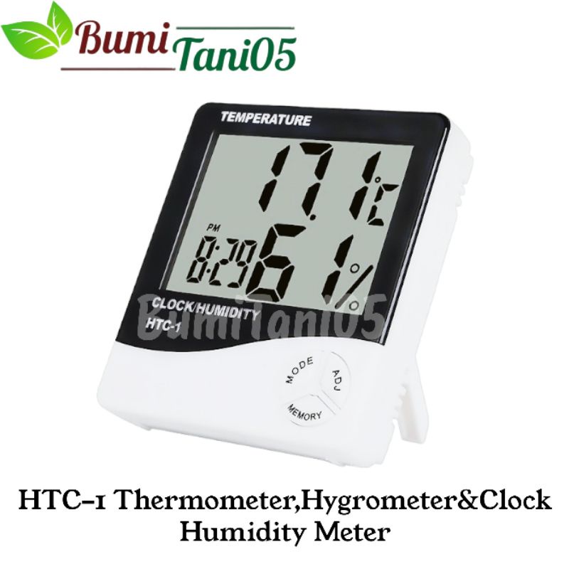 Jual HTC1 Thermometer,Hygrometer &ClockTemperature Humidity Meter