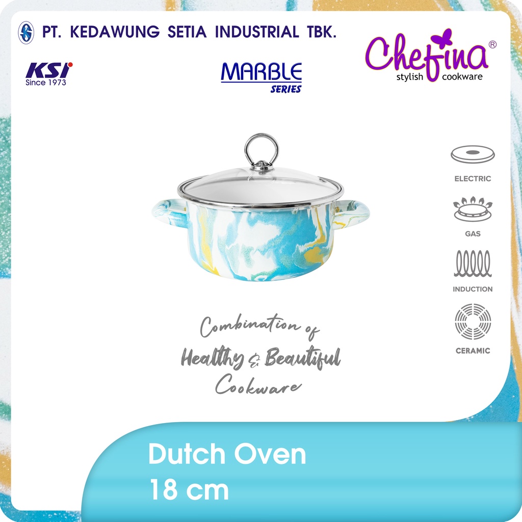 Jual Chefina Dutch Oven 18 cm Marble Panci Enamel | Shopee Indonesia