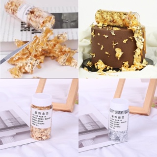 24K Gold Leaf Sheets Flakes Genuine Edible Glitter Gold Powder for Food  Drink Dessert Cake Decoration Premium Gold Flakes 0.1g