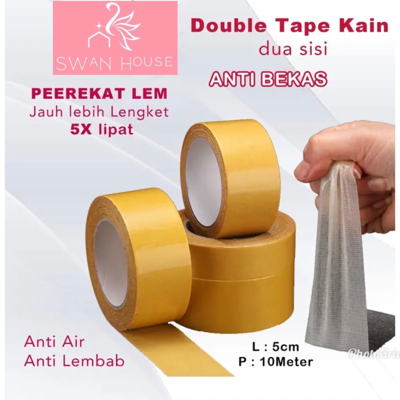 Jual Double Tape Kuning Super Kuat Tahan Air Isolasi Dua Sisi Cuaca ...