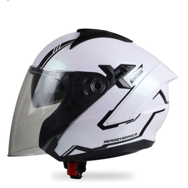 Jual Helm JPX Half Face Jpx NoxaX SemiMotif White Shopee Indonesia