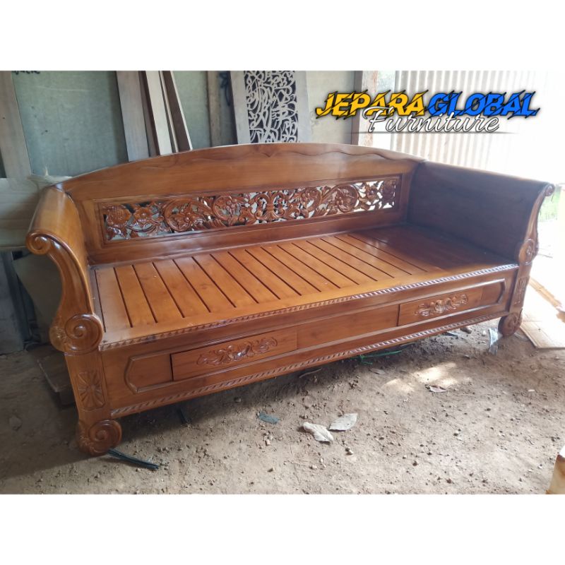 Jual Bangku bale Jati bagong ukir ketapang (bench jati, bangku jati ...