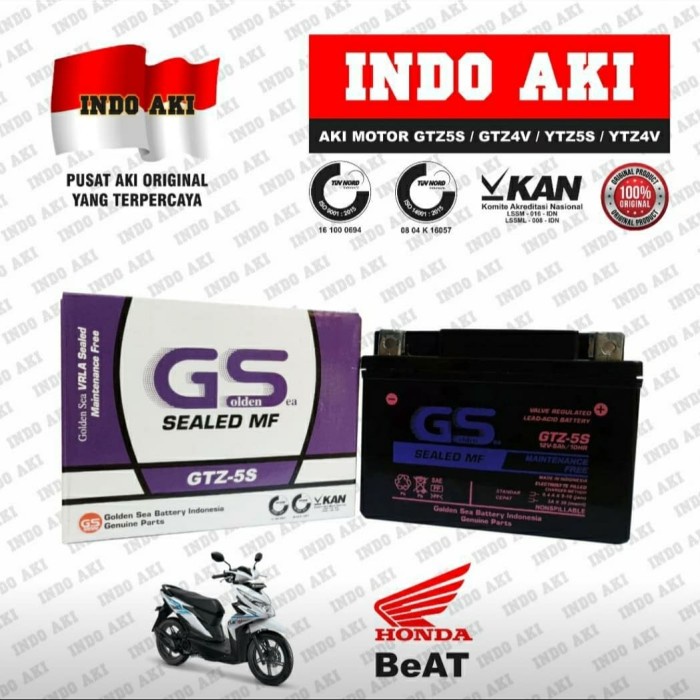 Jual Aki Motor Honda Beat Gtz Gtz S Gtz S Gs Golden Sea Accu Kering