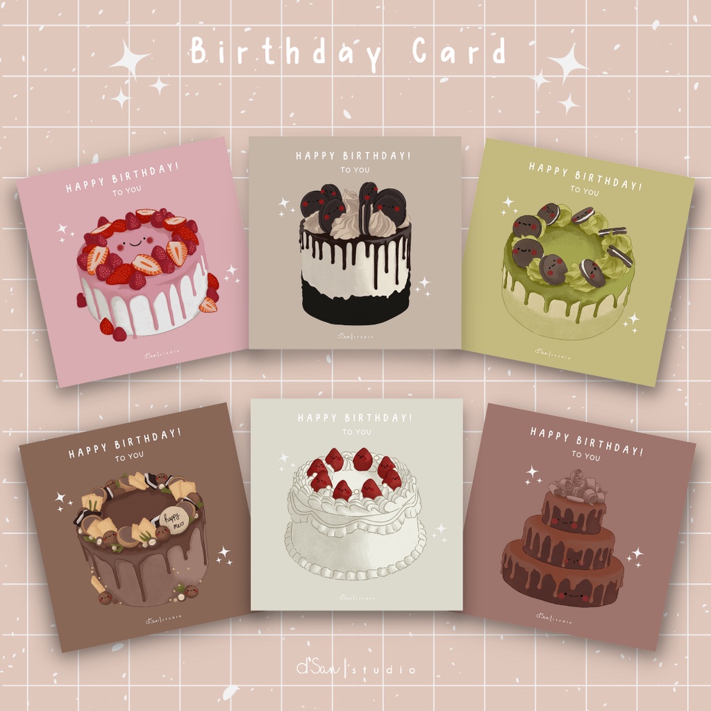 Jual Happy Birthday Card / Kartu ucapan ulang tahun estetik | Shopee