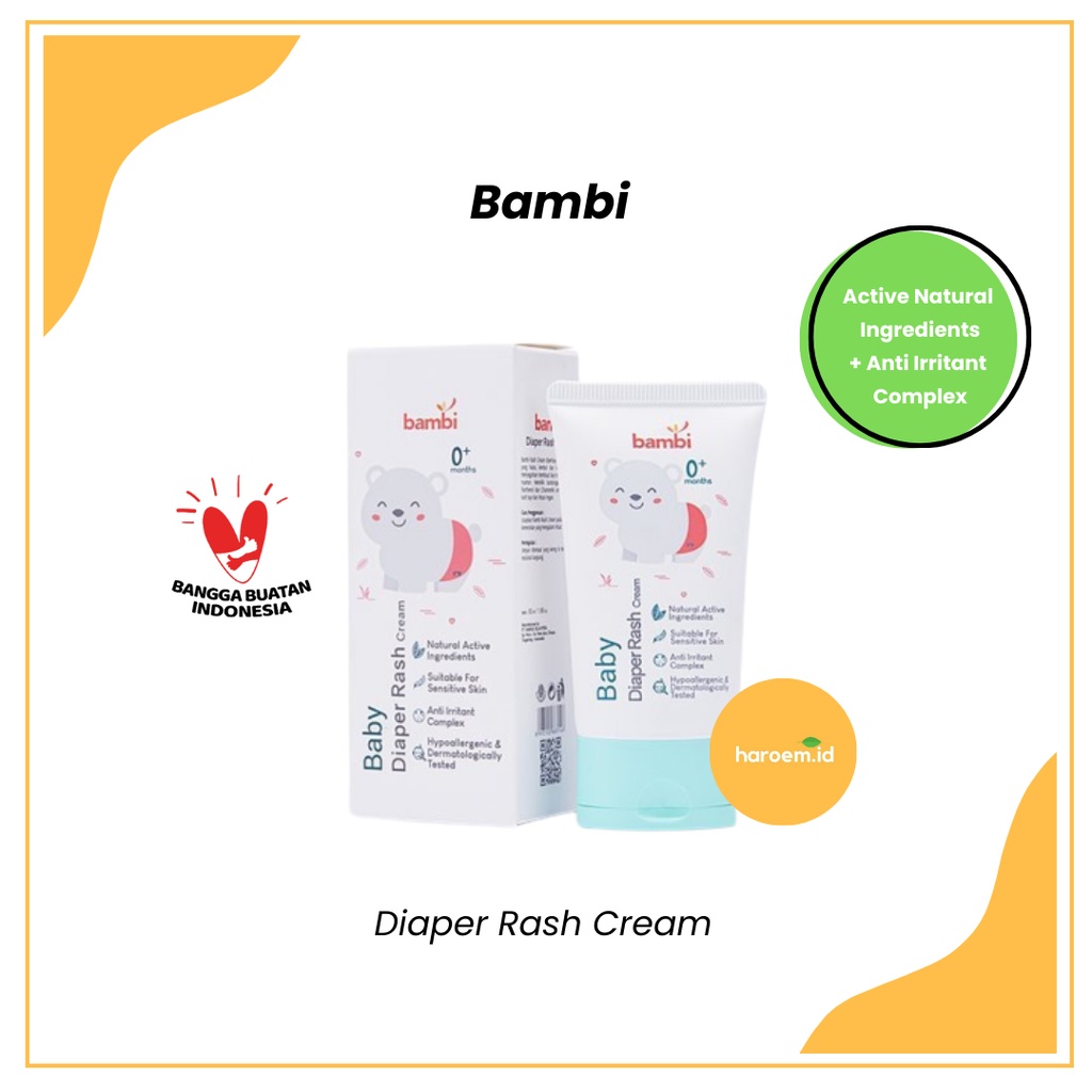 Jual Bambi Baby Diaper Rash Cream 50ml | Shopee Indonesia