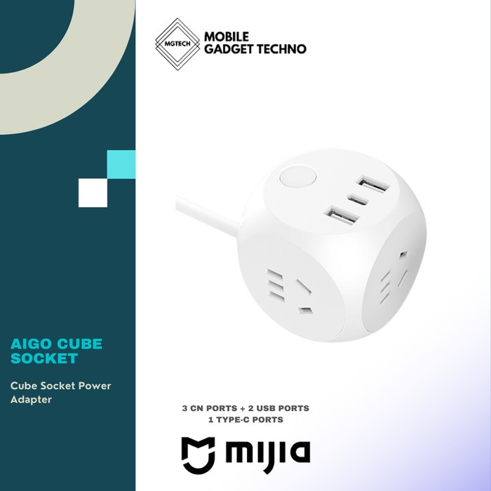Jual Aigo Cube Socket Power Adaptor Type C Stop Kontak 4 Sisi Bentuk ...