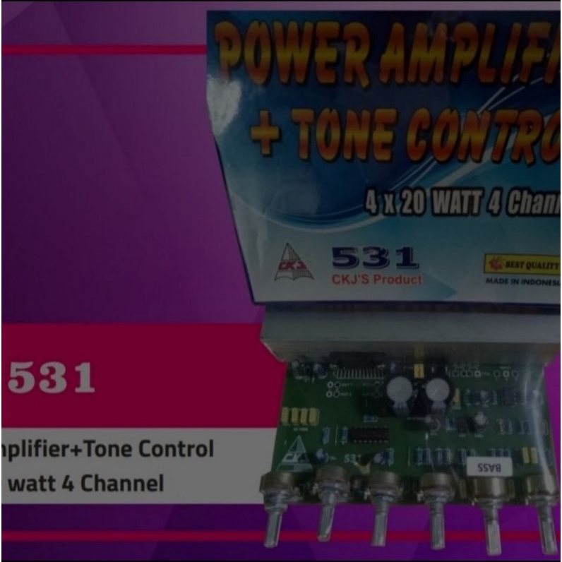 Jual KIT 531 TDA 7388 4 channel ampli wallet power amplifier stereo CKJ