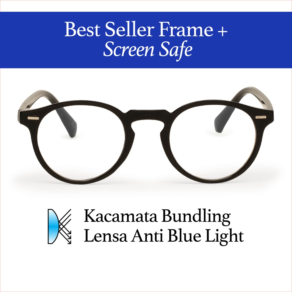 Jual Kacamata Optika Claude Black + Screen Safe Shopee Indonesia