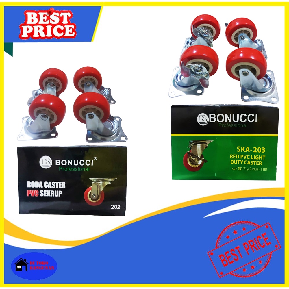 Jual Roda Caster Bonucci 2 Inch Roda Caster Nylon Hidup Rem Dan Non Rem ...