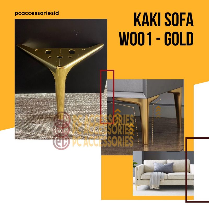 Jual KAKI SOFA STAINLESS/KAKI SOFA W001/KAKI KURSI GOLD | Shopee Indonesia