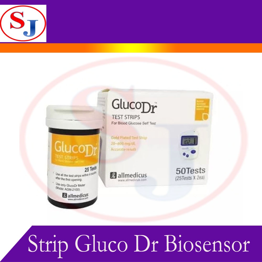 Jual Strip Gluco Dr Biosensor / Strip GlucoDr kode 8 25 test strip ...
