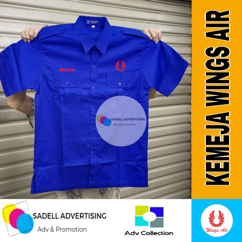 Jual Kemeja PDH Wings Air Seragam PDH Wings Air Biru Lengan Pendek Pria ...