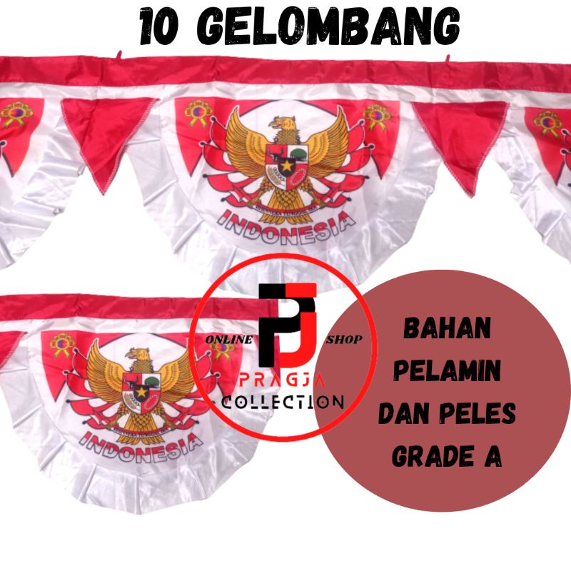 Jual BENDERA BACKGROUND GARUDA CANTIK BENDERA MERAH PUTIH 10 GELOMBANG ...