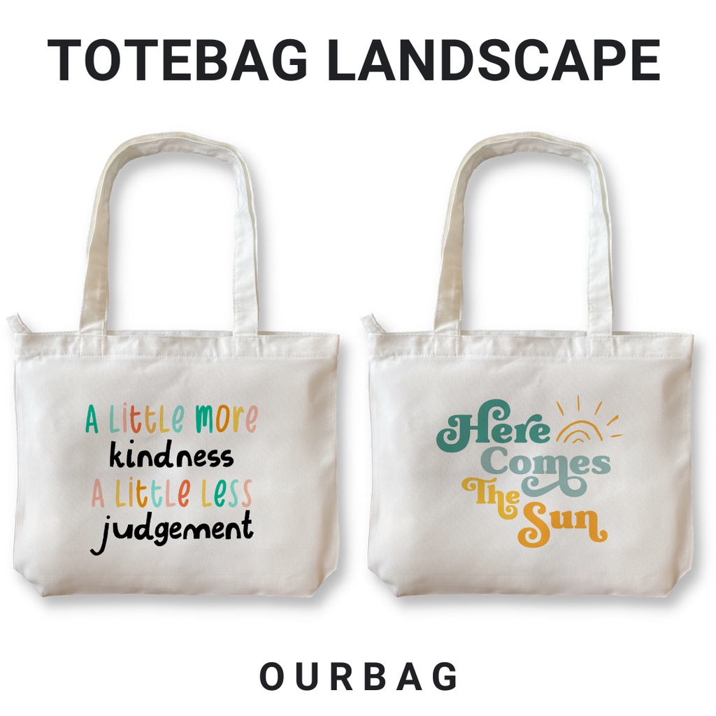 Jual Tote Bag Kanvas Aesthetic Kekinian Totebag Kanvas Landscape Muat