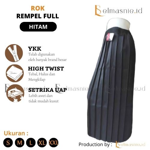 Jual ROK REMPEL WARNA HITAM ROK SERAGAM ROK KERJA ROK REMPEL FULL HITAM ...