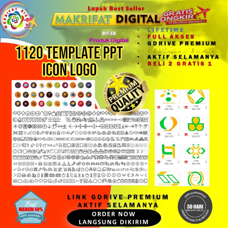 Jual 1120 TEMPLATE PPT ICON LOGO MINIMALIS EDITABLE GDRIVE PREMIUM
