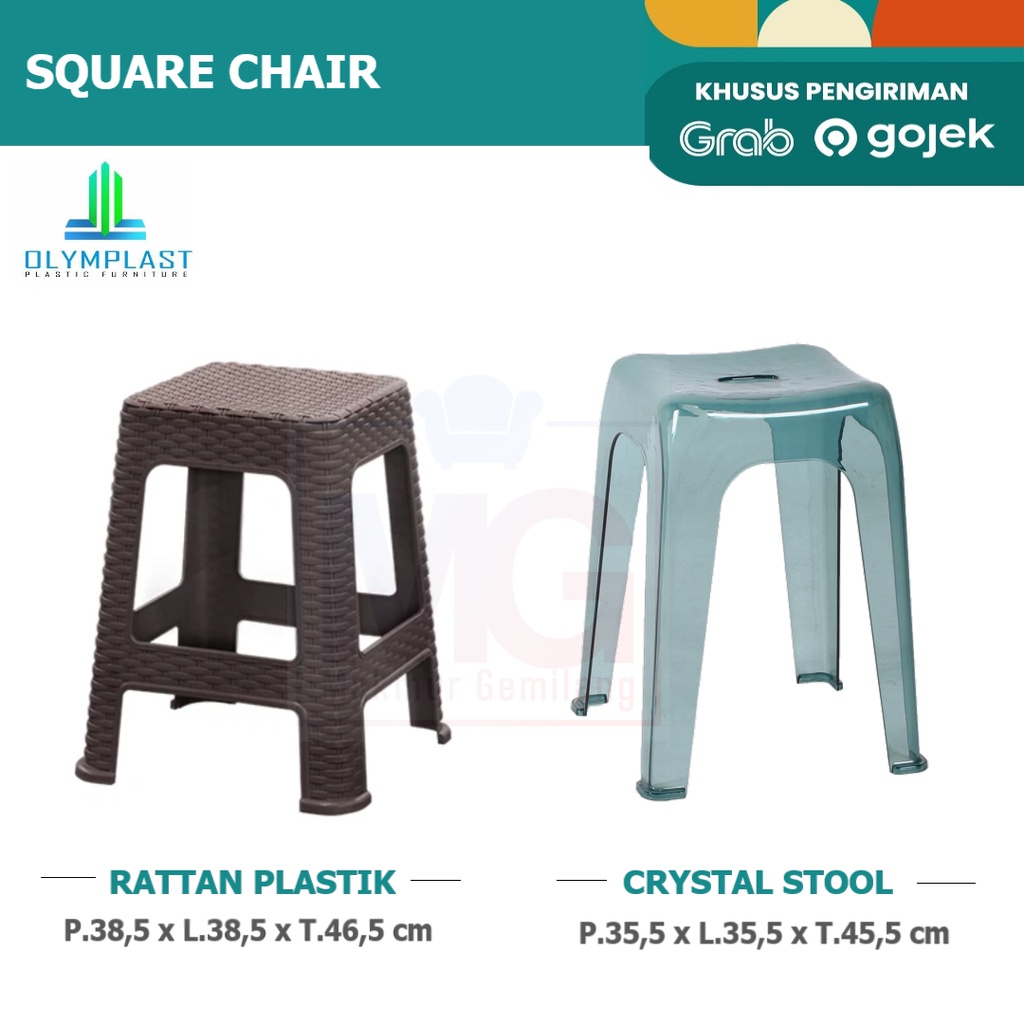 Jual Kursi Bakso Kursi Serbaguna Square Chair Crystal Stool