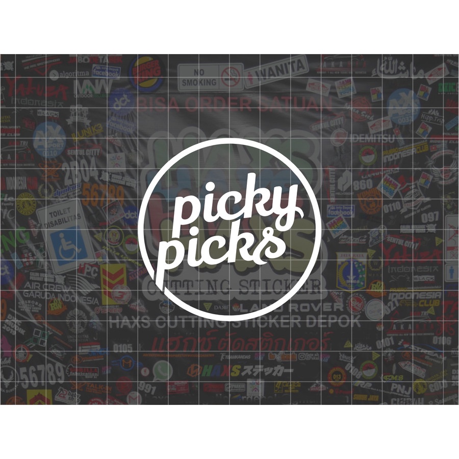 Jual Cutting Sticker Picky Picks Ukuran 6 cm untuk motor mobil | Shopee ...