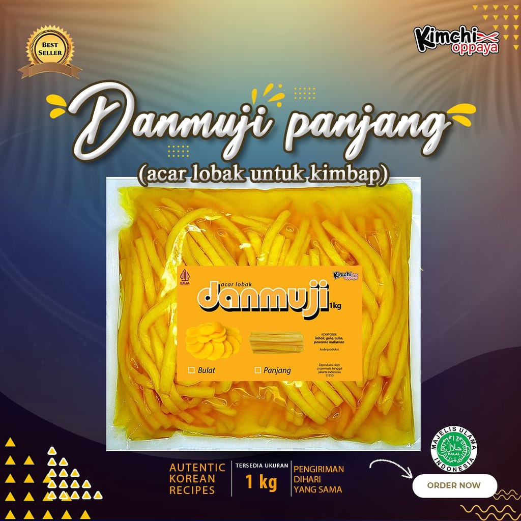 Jual Danmuji Kimbap Acar Lobak Kuning Untuk Kimbap 1kg Panjang Shopee