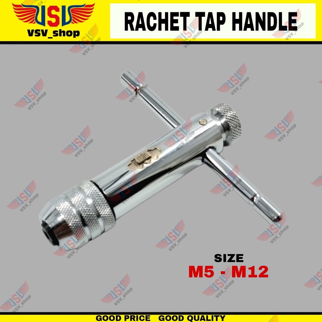Jual Gagang Hand Tap Rachet 5mm-12mm Stang Tap Handle Tap Rachet M5-M12 ...