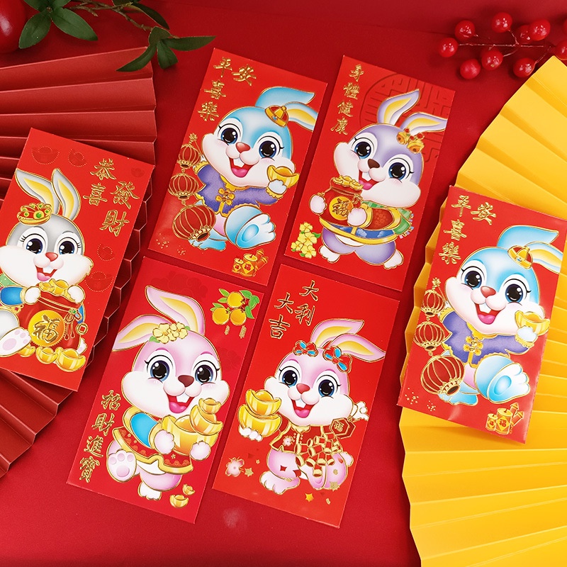 Jual [ ISI 6 ] ANGPAO KELINCI 2023 Imlek SinciaTahun Rabbit | Amplop