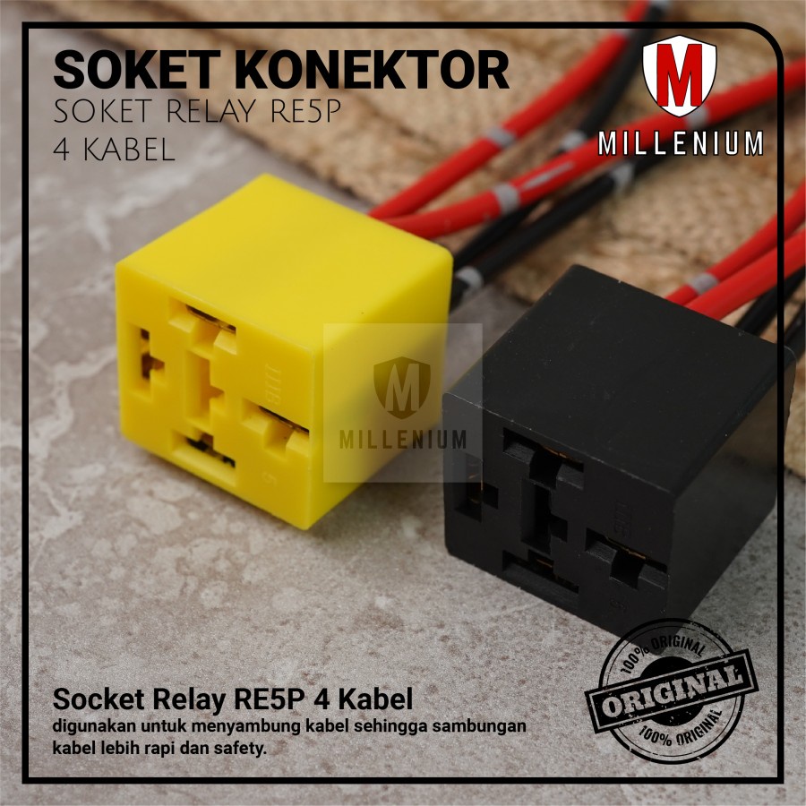 Jual Socket Cable Relay RE5P / Soket Kabel Rumah Relay Kaki 4 Pin Untuk