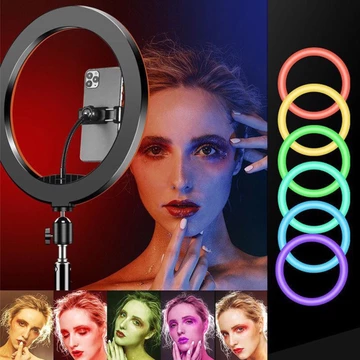Ringlight Selfie Vlog LED Rgb 26CM 33CM Lampu Selfie Tiktok Vlogger LED Rainbow