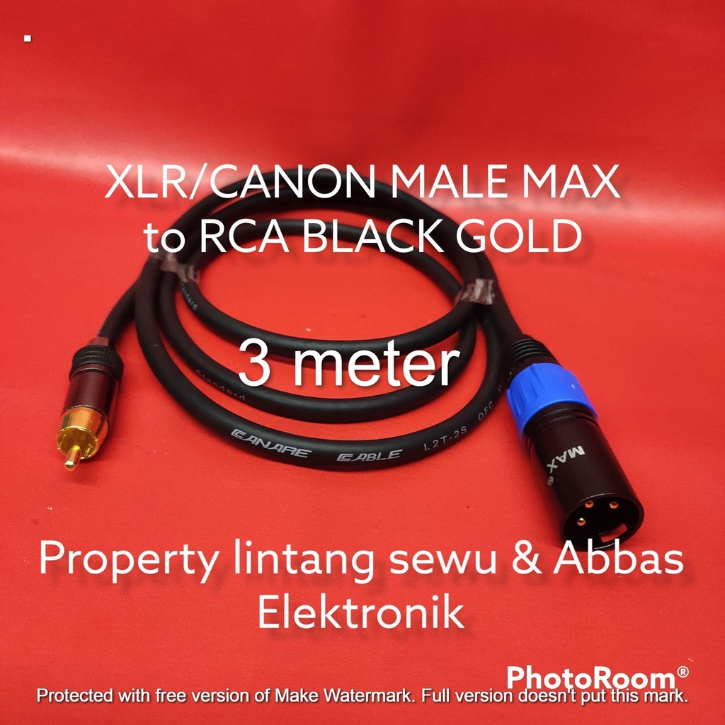 Jual KABEL JEK RCA BLACK GOLD TO XLR CANON MALE MAX 3 METER | Shopee ...