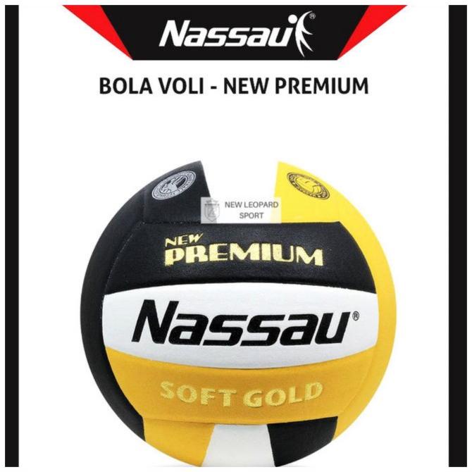 Jual Bola voli volly NASSAU NEW PREMIUM SOFT GOLD +Pentil jaring ...