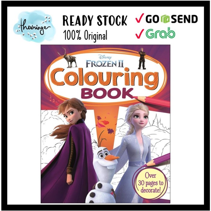 Jual Original Frozen Ii Colouring Book Coloring Buku Import Mewarnai ...