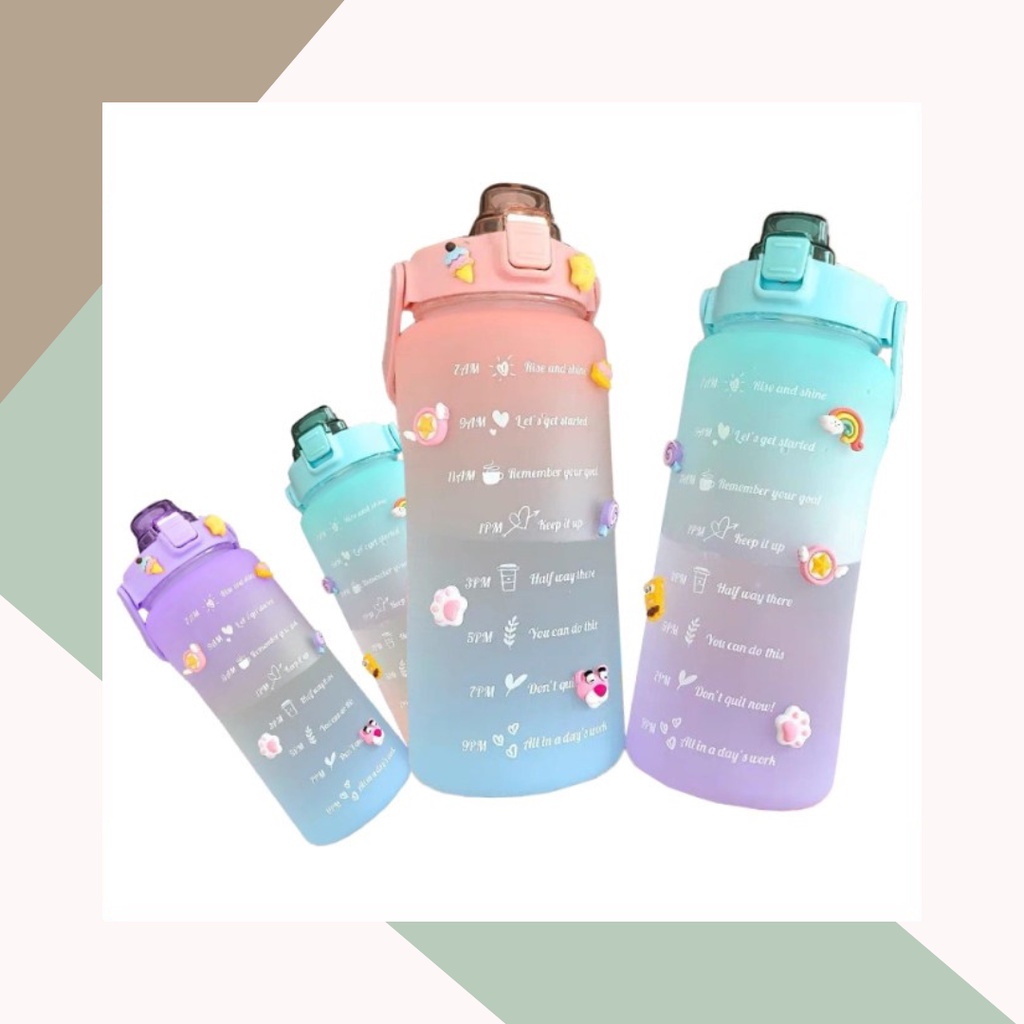 Jual Goto Botelo Botol Motivasi Minum Jumbo 2 Liter Tumblr Air Tanda ...