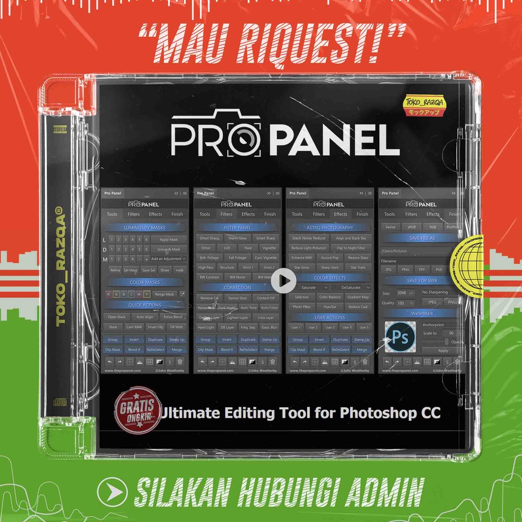 Jual THE PRO PANEL + 4 START TO FINISH EDITING VIDEOS FOR PHOTOSHOP PS ...